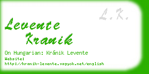 levente kranik business card